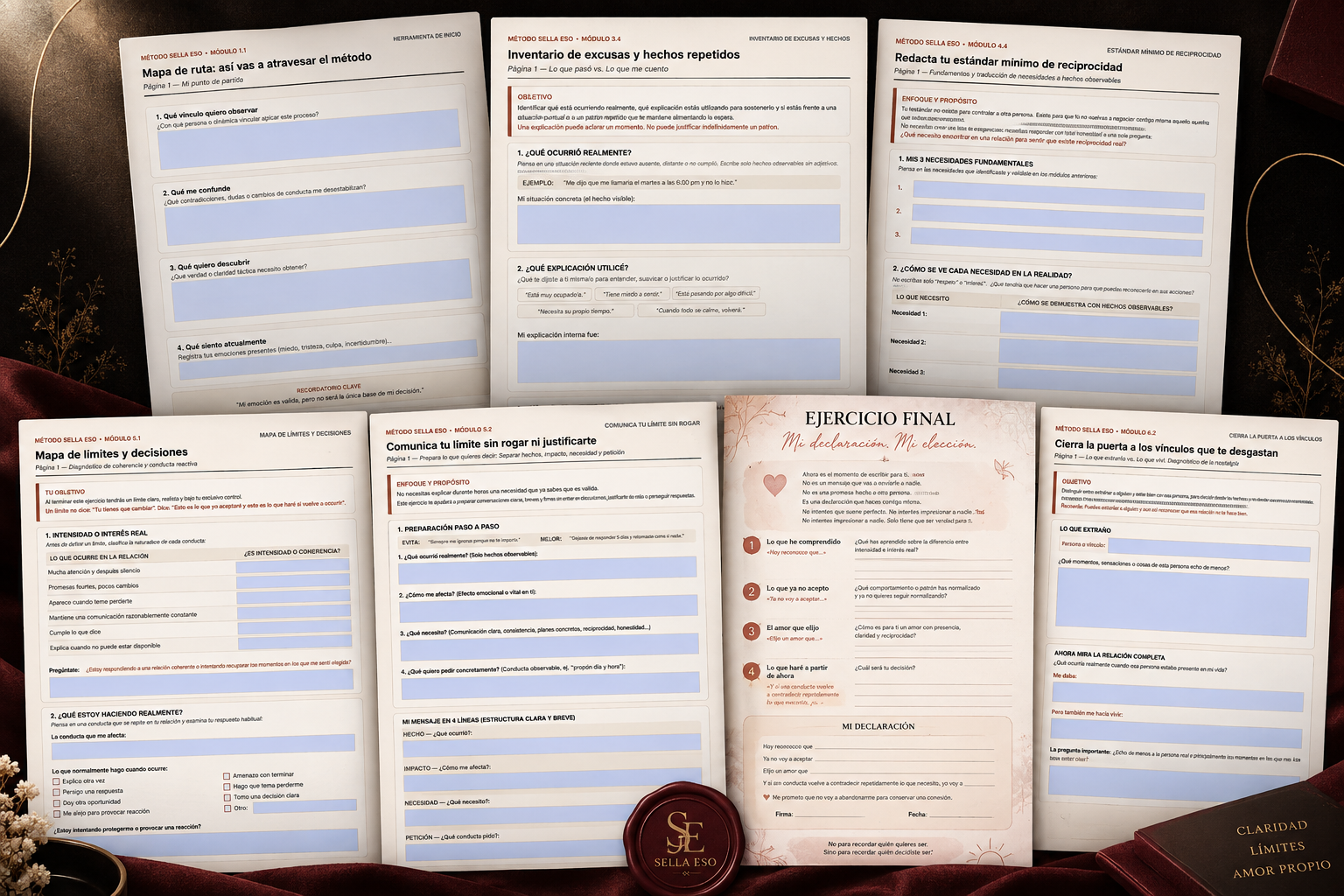 Herramientas prácticas del método Sella Eso: mapas, inventarios y ejercicios de autoobservación